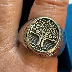 JTV Stainless Steel Ireland Tree of Life Center Design Ring Unisex